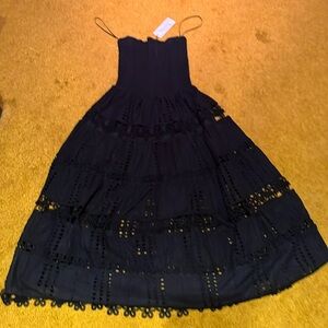 NWT Strut & Bolt LUNA black lace with black sheath STRAPLESS MIDI DRESS SIZE M